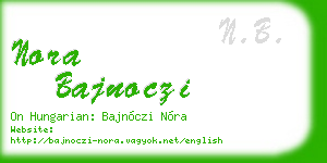 nora bajnoczi business card