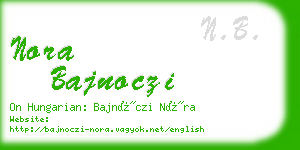 nora bajnoczi business card